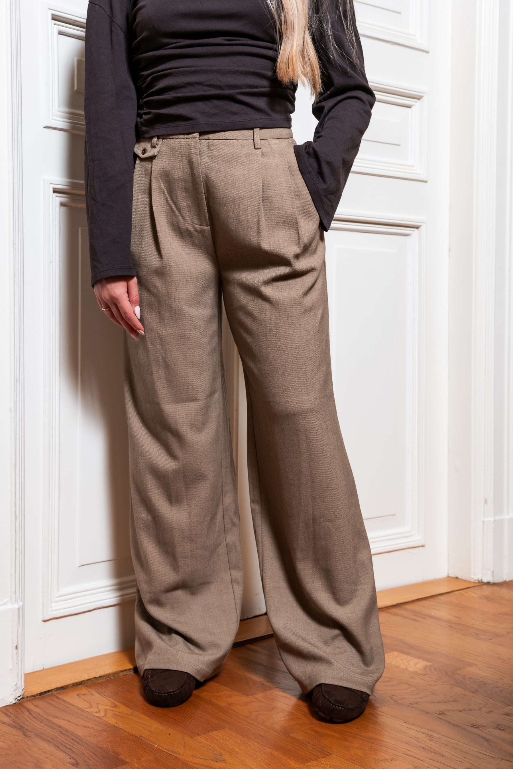 PCBUBBLES Tailored Trousers - Greige
